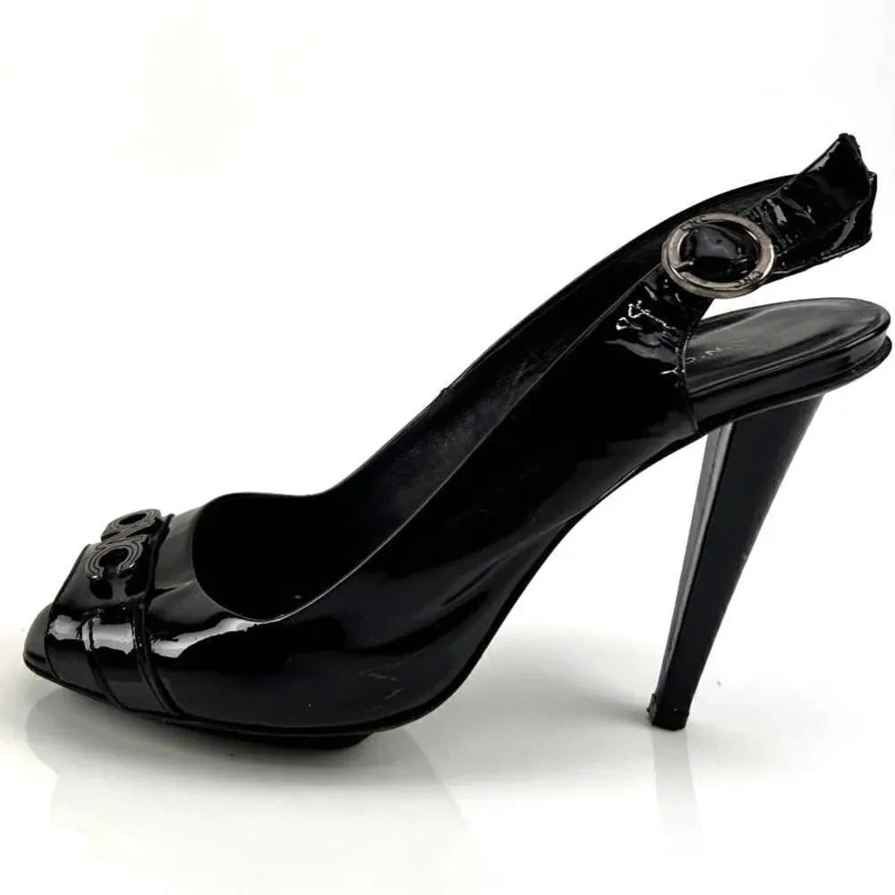Pre-Loved C.N.C Costume National Women Black Heels Open Toe Sandals EU 39